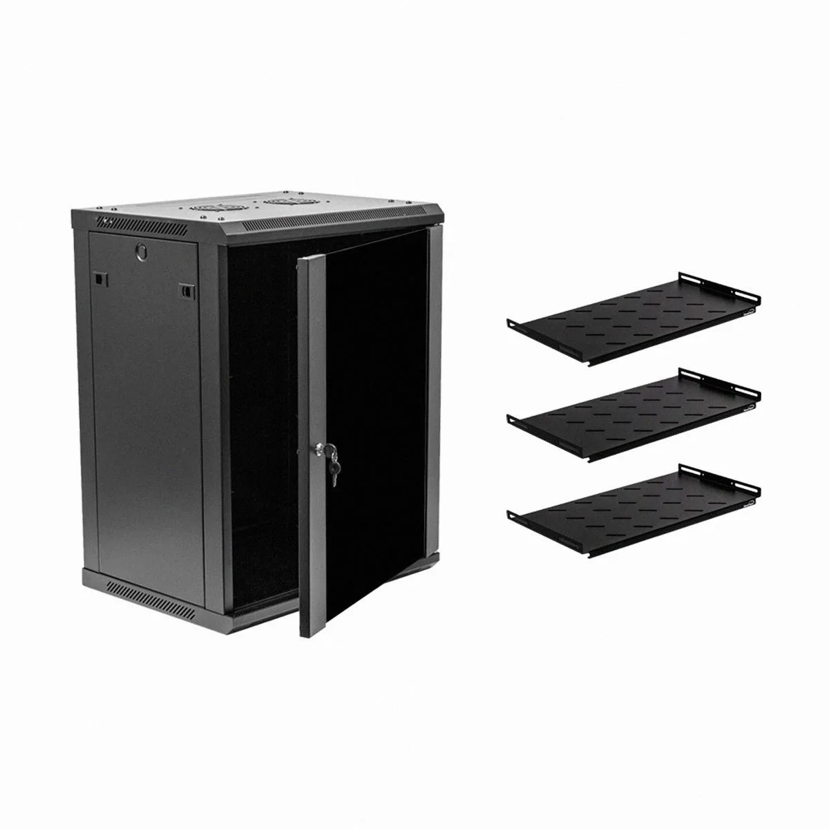 NavePoint NavePoint 15U Wallmount Server Rack 450mm Depth with Shelves, Fans — product photo