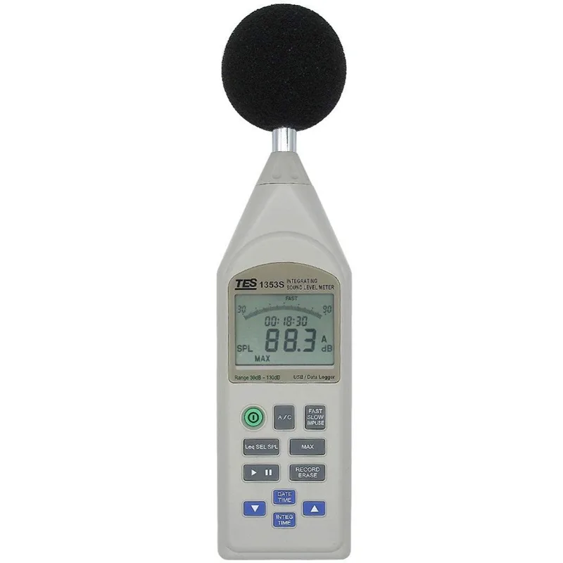TES Electrical Electronic Corp. TES Electrical Electronic Corp. 1353S Integrating Sound Level Meter 30-130dB USB — product photo