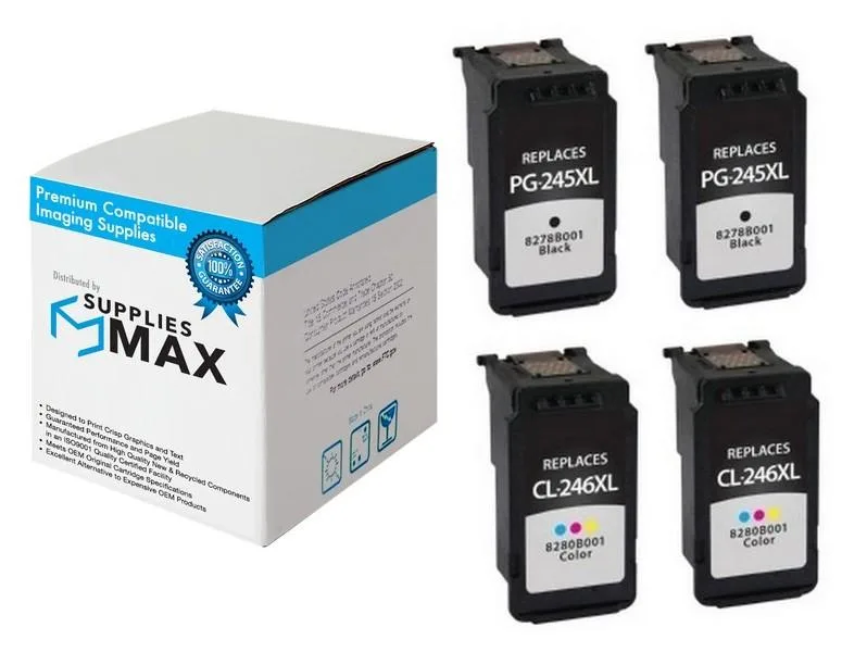 SuppliesMax SuppliesMax PG-245XL/CL-246XL Inkjet Combo Pack 2 Black 2 Color 300 Pages — product photo