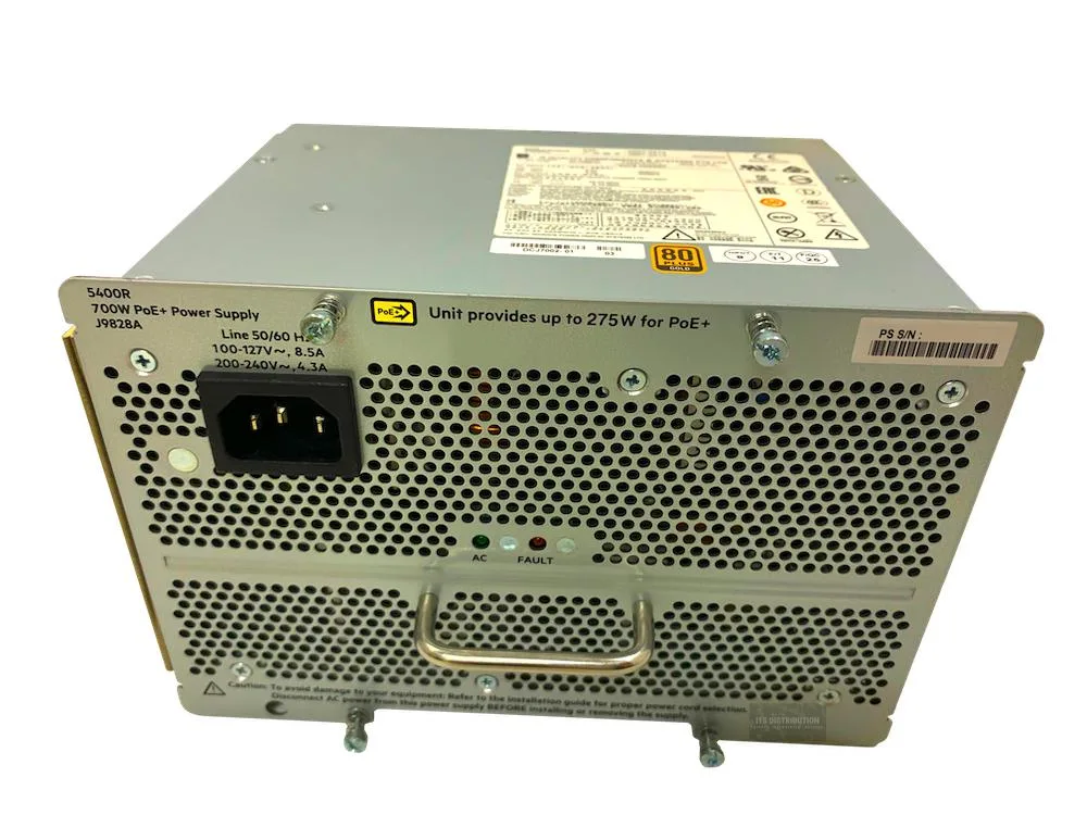 HPE HPE 5400R 700W POE+ ZL2 J9828A power supply — product photo