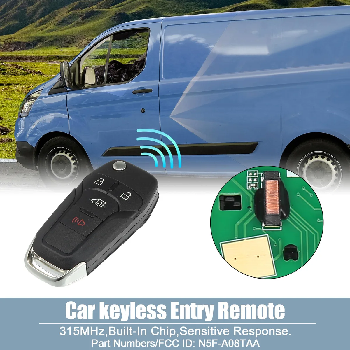 Unique-Bargains Unique-Bargains N5F-A08TAA 315MHz 4-Button Remote Start with Door Key — product photo