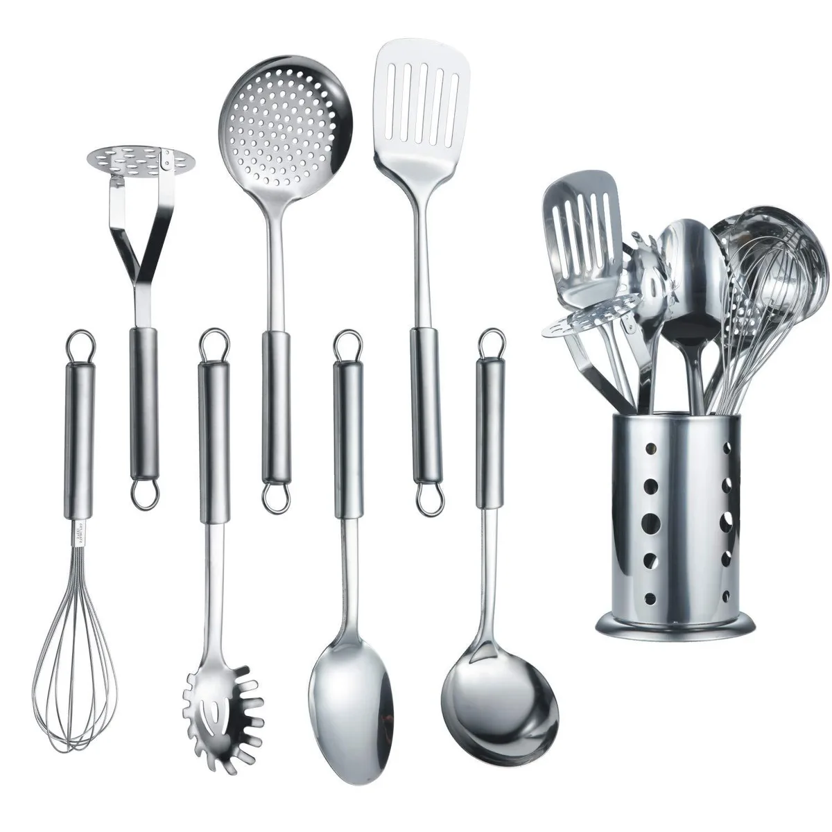  Berglander VC.KT19A.8 8-Piece Stainless Steel Utensil Set with Holder — product photo