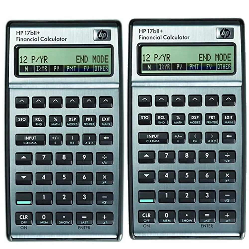 HP HP 17bII+ Financial Calculator 22-Digit LCD F2234A#ABA Silver 2 Pack — product photo