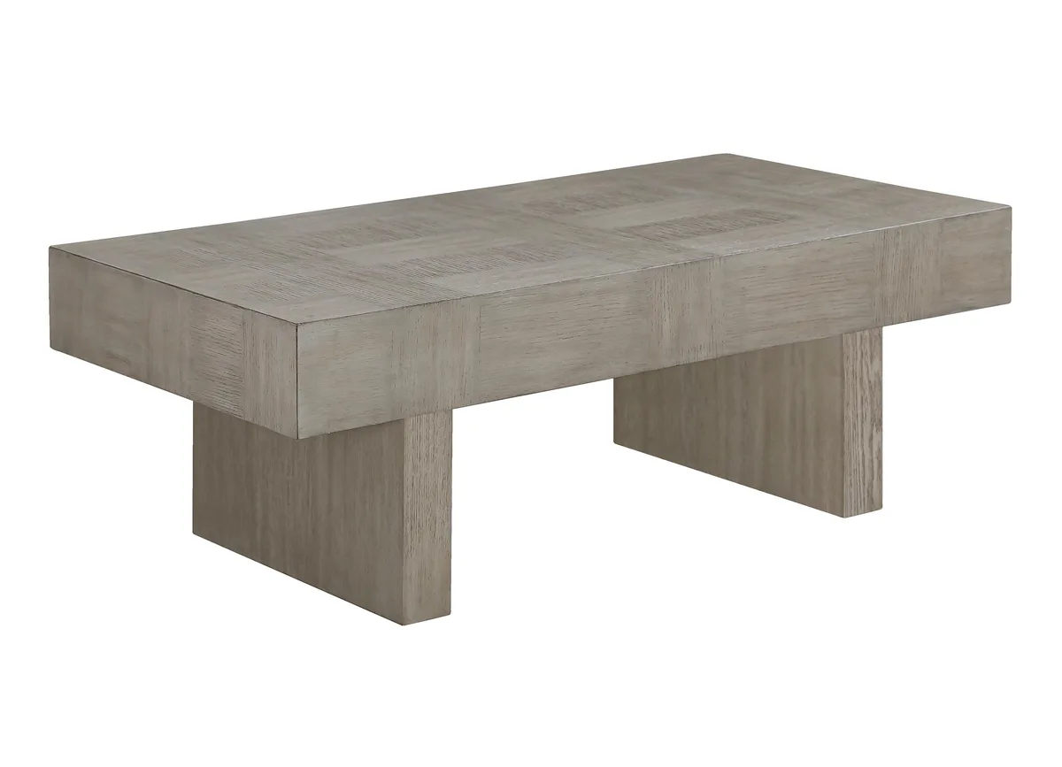 Rectangular wooden coffee table with grey-brown finish