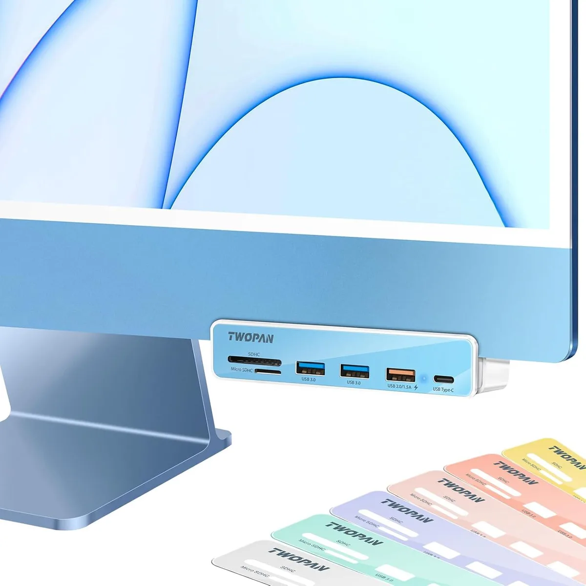 MCHOSE MCHOSE 6-in-1 USB-C Hub for iMac M4/M3/M1 7 Color Panels — product photo