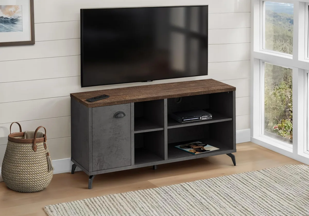 tuphen tuphen 48 Inch TV Stand Brown Grey Laminate Grey Metal — product photo