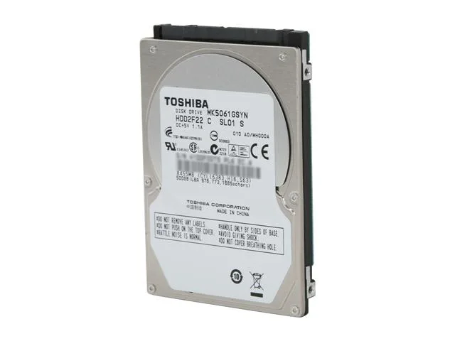 Toshiba Toshiba MK5061GSYN 500GB 7200 RPM 16MB Cache SATA 3.0Gb/s 2.5" laptop hard drive — product photo