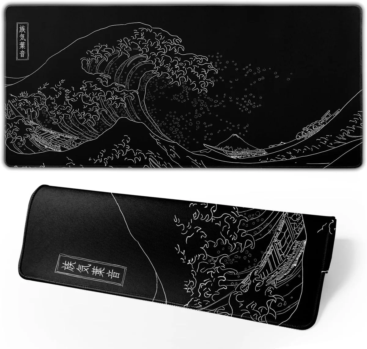 BAOFENG BAOFENG Kanagawa Mouse Pad Black Wave 31.5x11.8 Inch — product photo