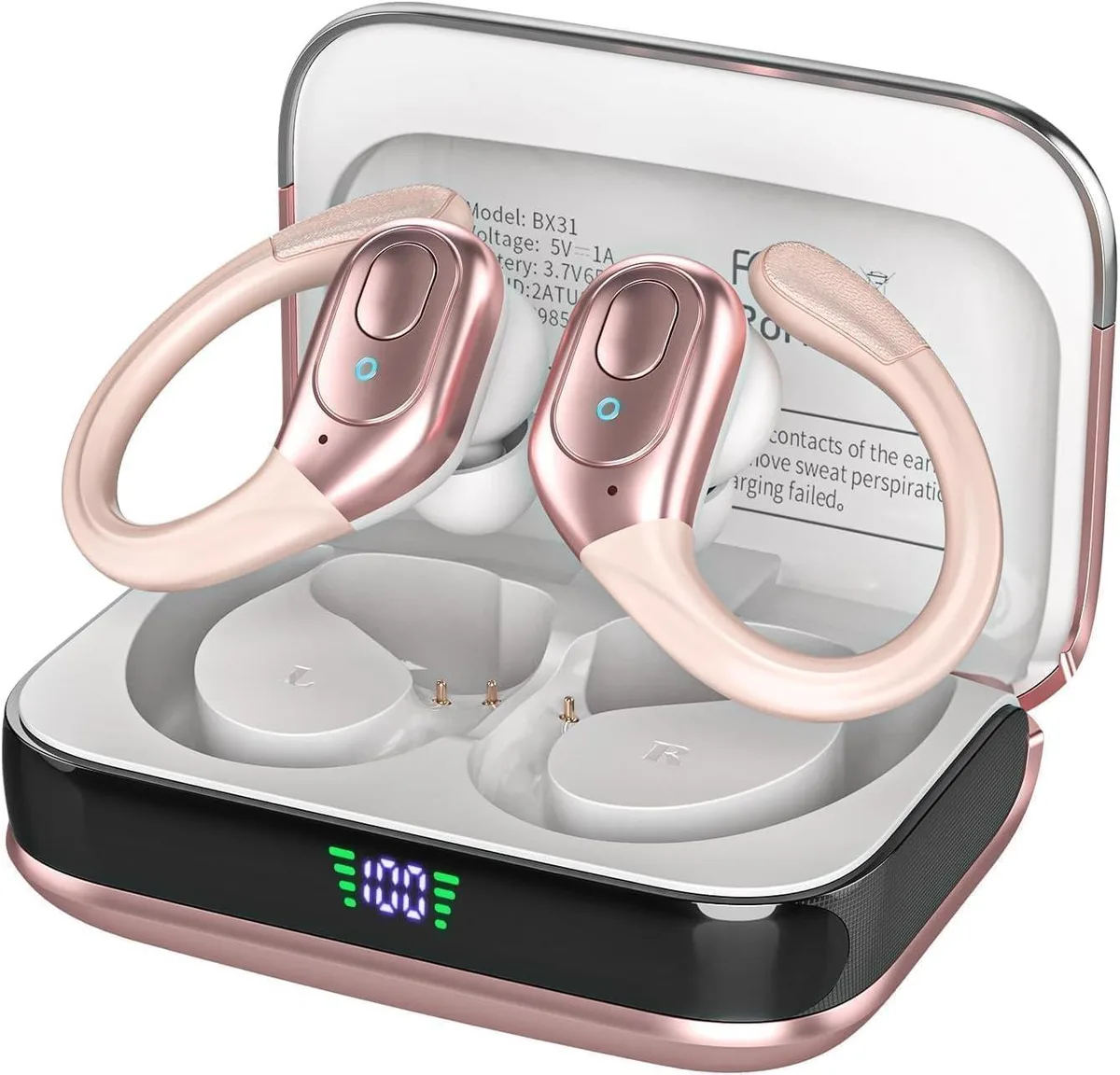 JAYSUING JAYSUING BX31 Bluetooth 5.3 Earbuds Rose Gold 75hr — product photo
