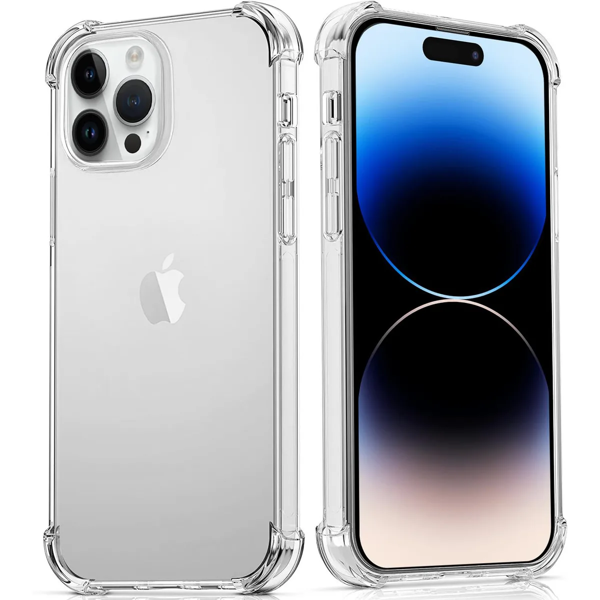Clear TPU bumper case for iPhone 14 with transparent finish and raised edges