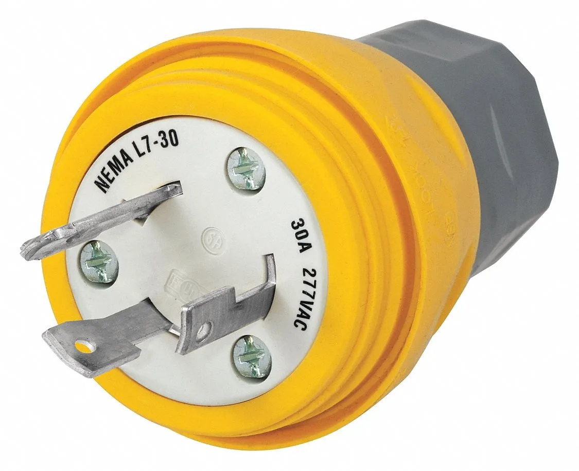 Hubbell Incorporated Hubbell Incorporated HBL28W49 Watertight Locking Plug L7-30P 30 A 277V AC — product photo