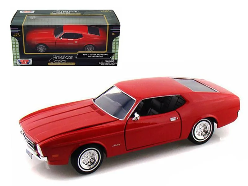 MOTORMAX MOTORMAX 1971 Ford Mustang Sportsroof Red 1/24 Diecast Model Car — product photo