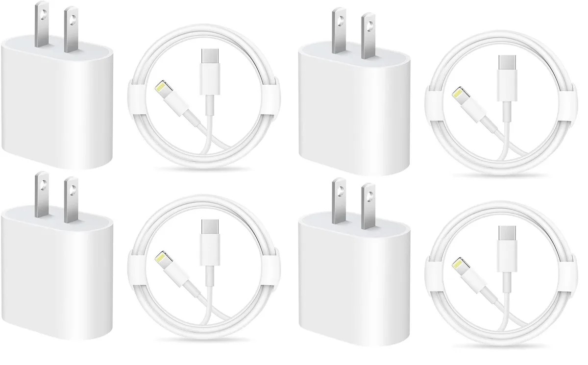 anicestore anicestore 20W USB-C PD charger 4-pack 1.00m lightning cable — product photo