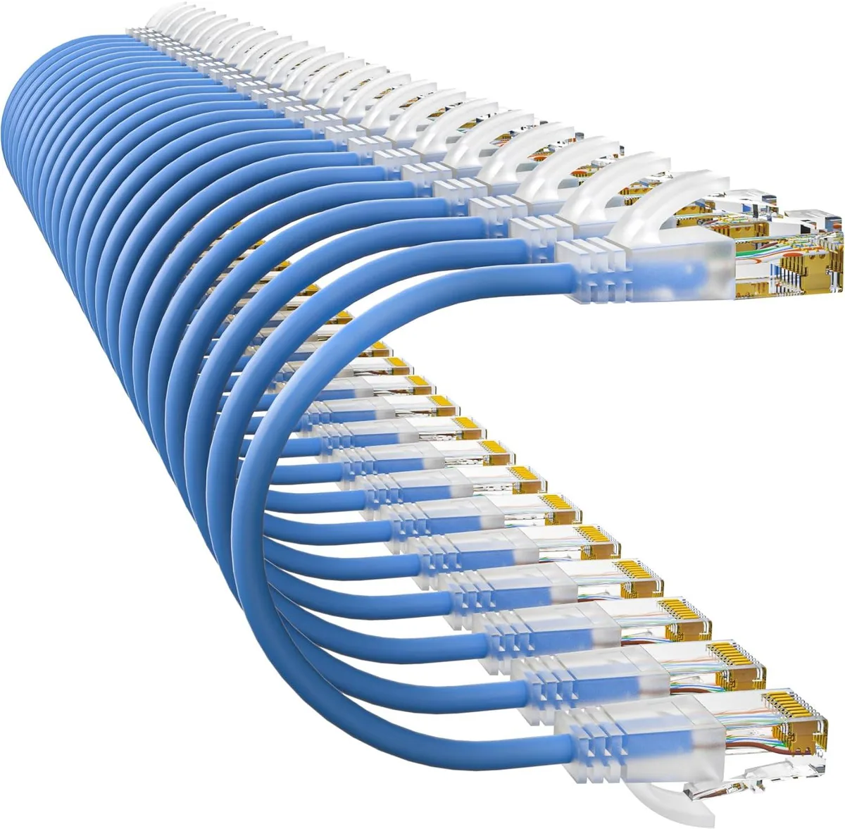 BFKK BFKK Cat6a 0.5ft 24-pack slim network ethernet cable 3.6mm 550MHz 10G — product photo