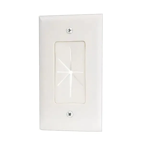 White VOXX PRODUCTS VH64R wall plate for pass-through connections
