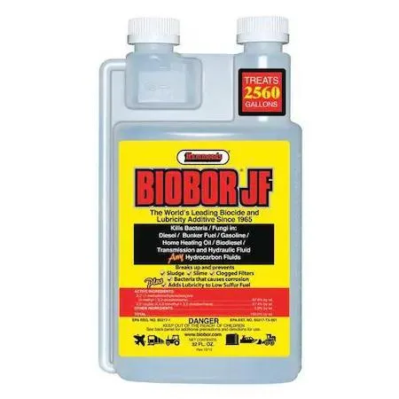 Yellow liquid in a white 32 fl oz jug with black cap