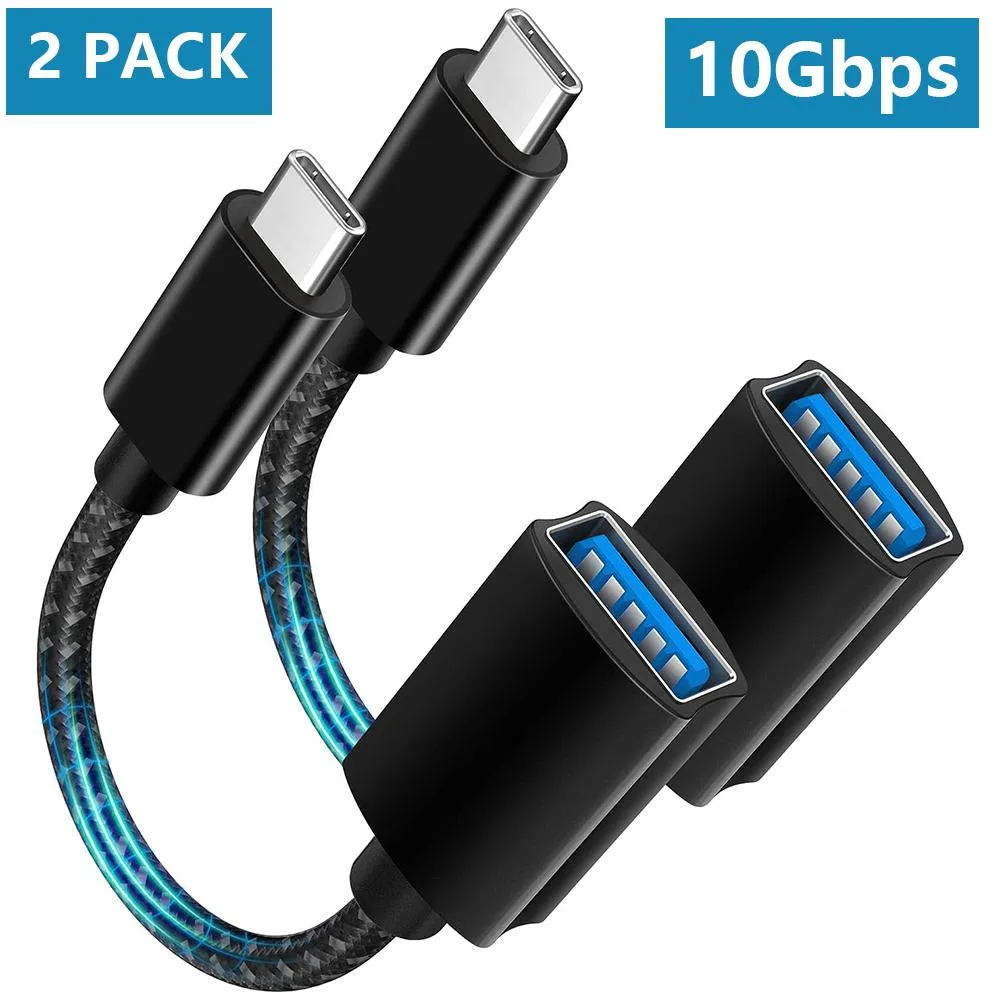 AUTYUE AUTYUE USB C to USB 3.2 10Gbps Adapter 2 Pack 15cm Black — product photo