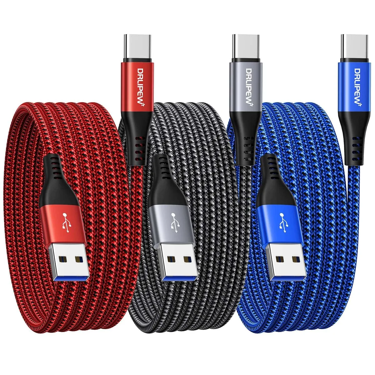Kootion Kootion USB A to USB C Cable 10 ft 3Pack Braided — product photo