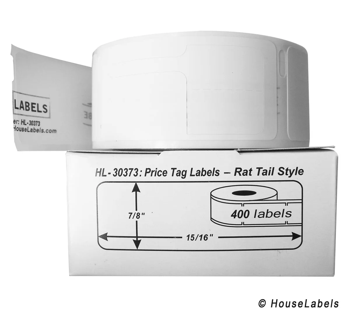 HouseLabels.com HouseLabels.com 30373 Rat Tail Pricetag Labels 400 Roll — product photo