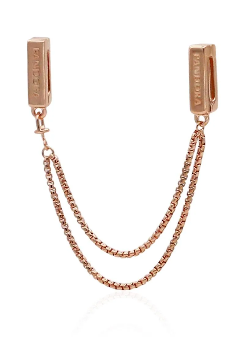 PANDORA PANDORA Reflexions Floating Chains Safety Chain 14k Rose Gold — product photo