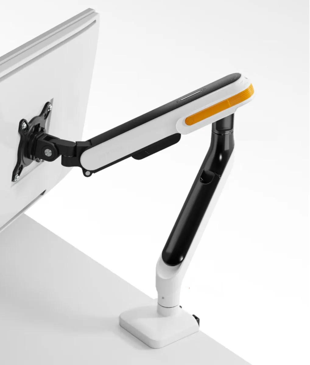 BFKK BFKK Single Monitor Arm Orange White 17-32 Inch 19.8lbs 75x75 100x100 VESA Spring-Assisted — product photo