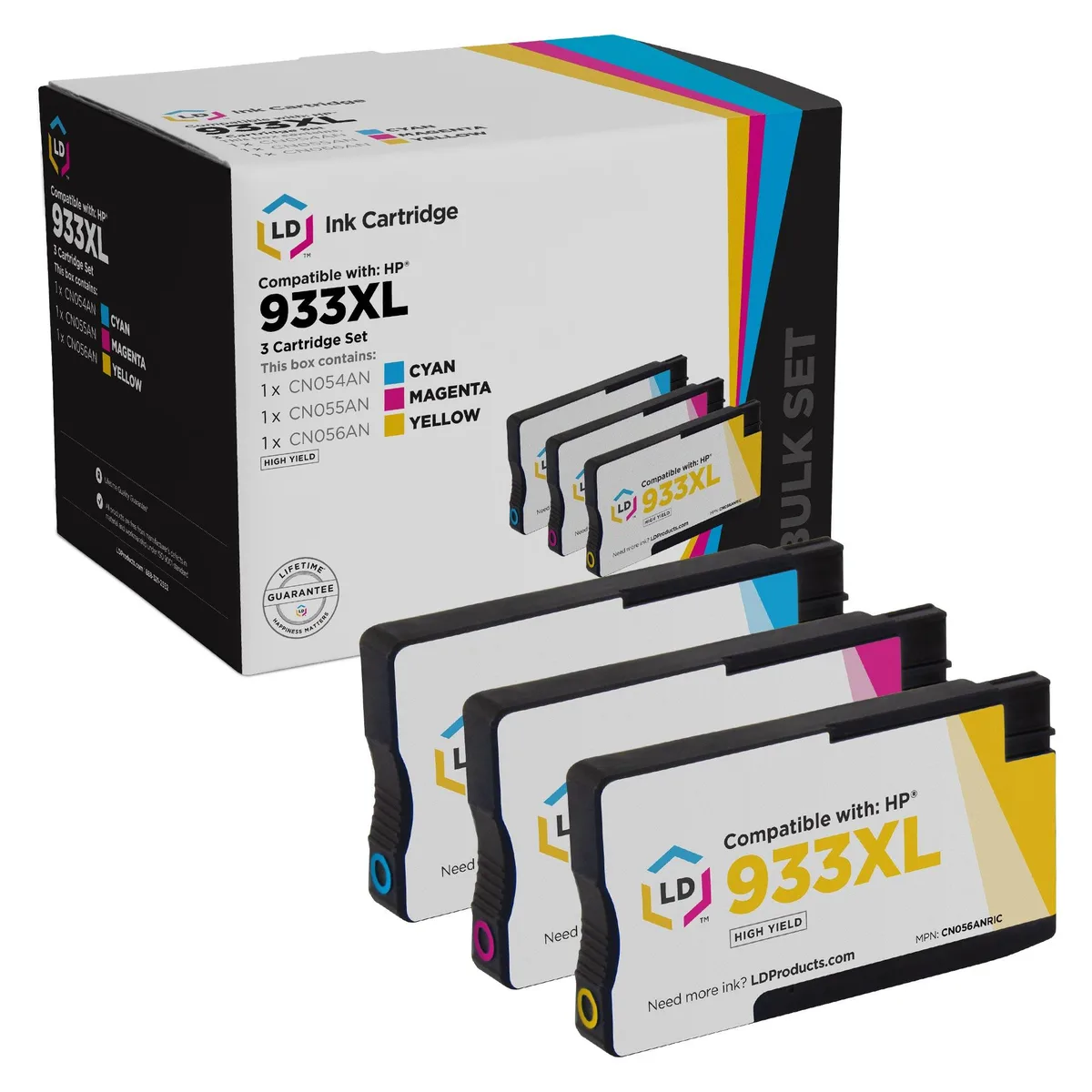 LD Products LD Products 933XL High Yield Ink Cartridge 3 Pack (Cyan, Magenta, Yellow) — product photo