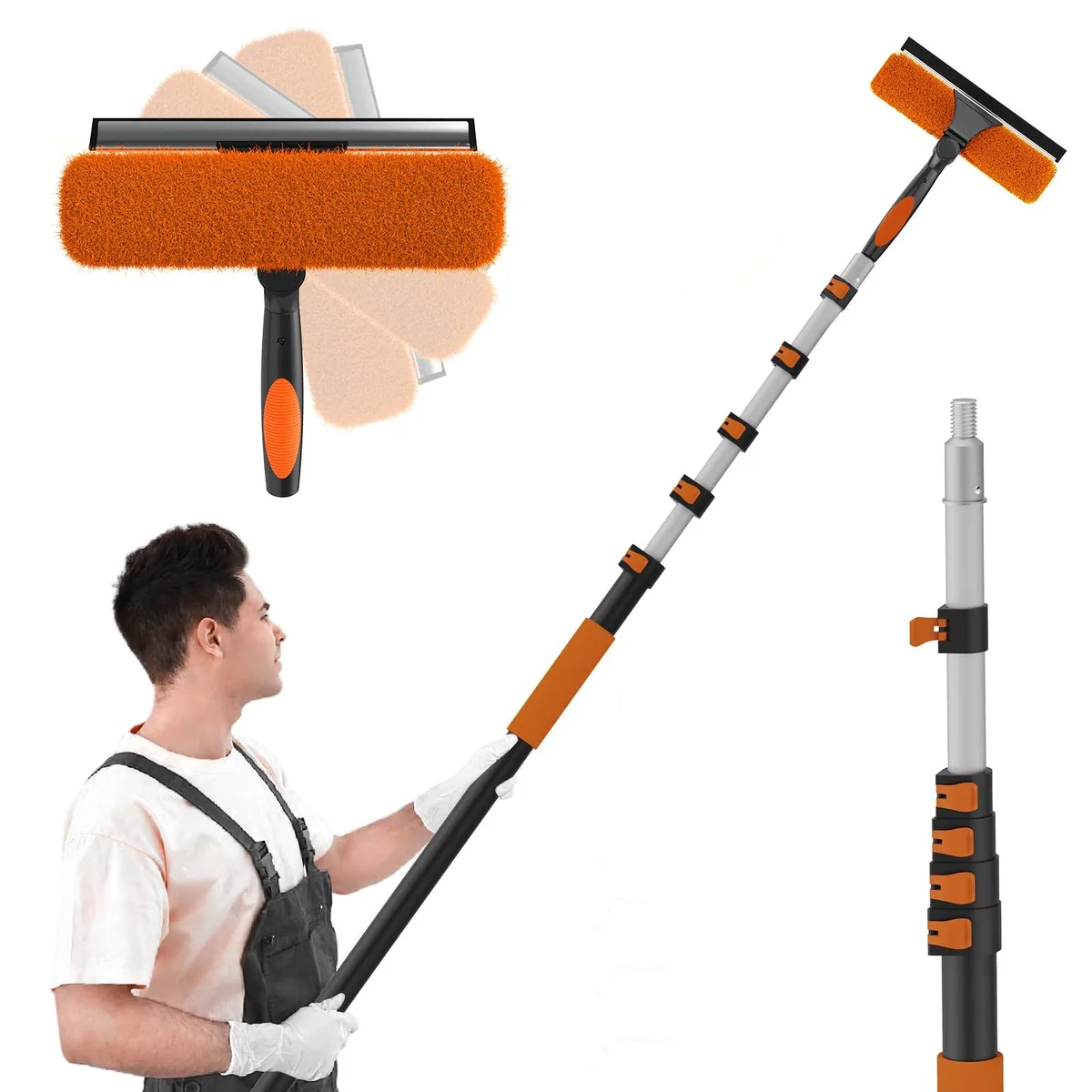  SISUPASSIE 24FT 2-in-1 Window Squeegee 30FT Reach — product photo