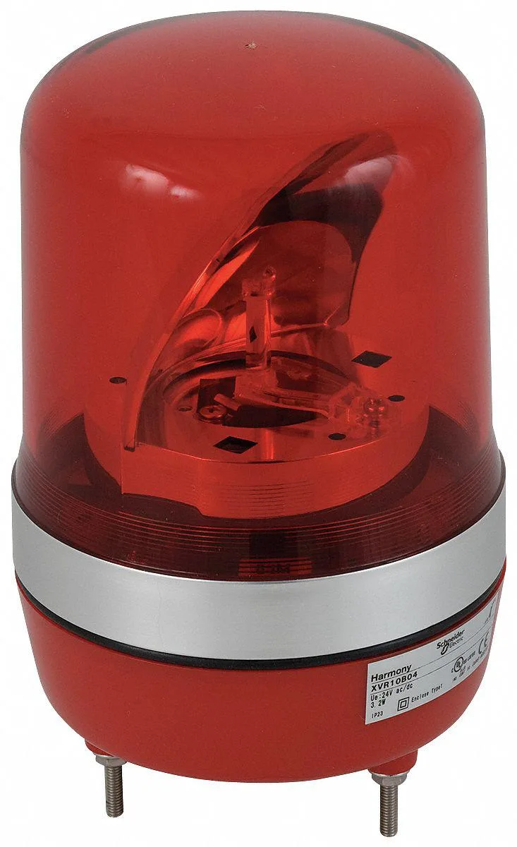 Schneider Electric red rotating mirror LED warning light, dome lens, ABS housing