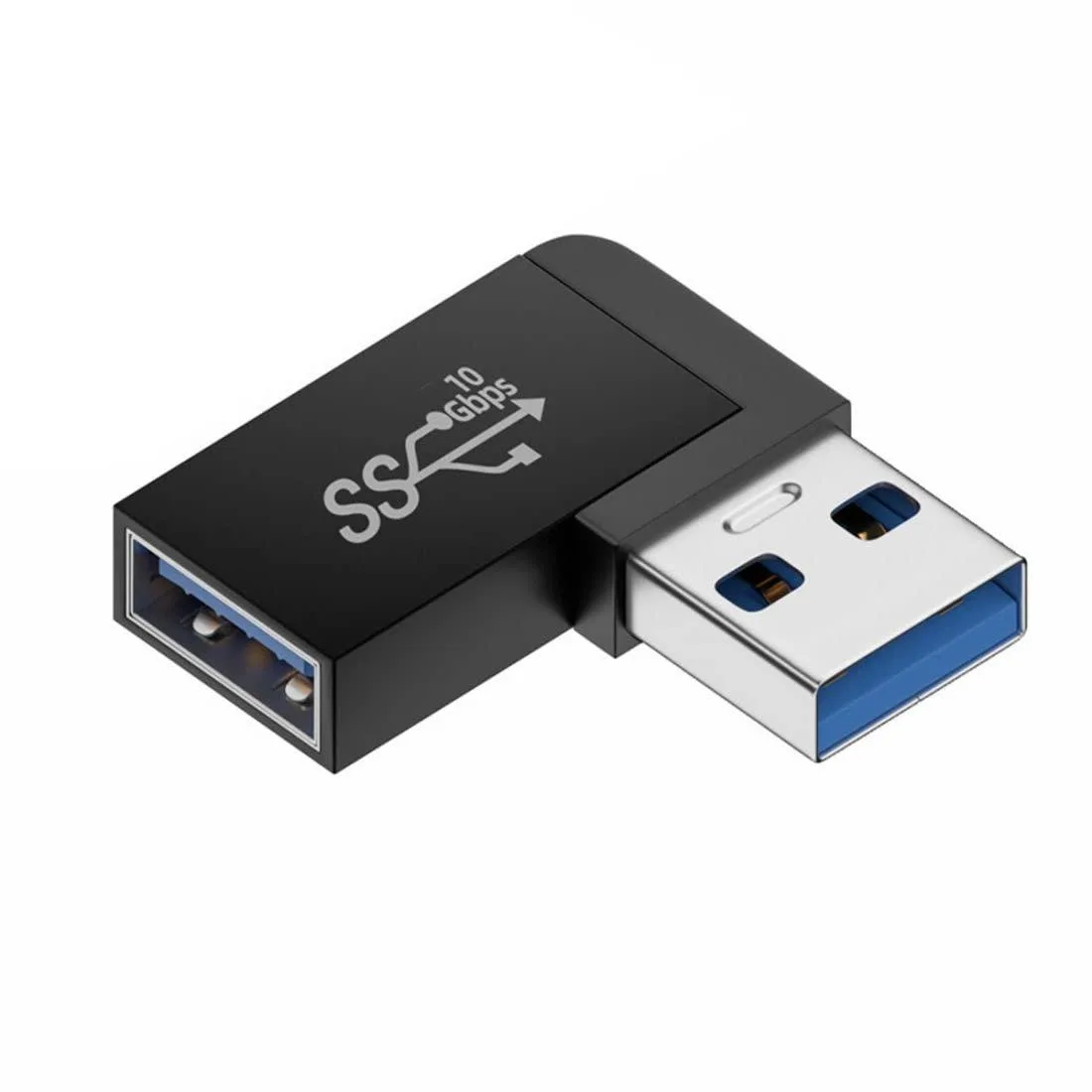 LORDWORLD LORDWORLD USB 3.0 Type A Male to Female 90° Right-Angled Adapter 10Gbps — product photo