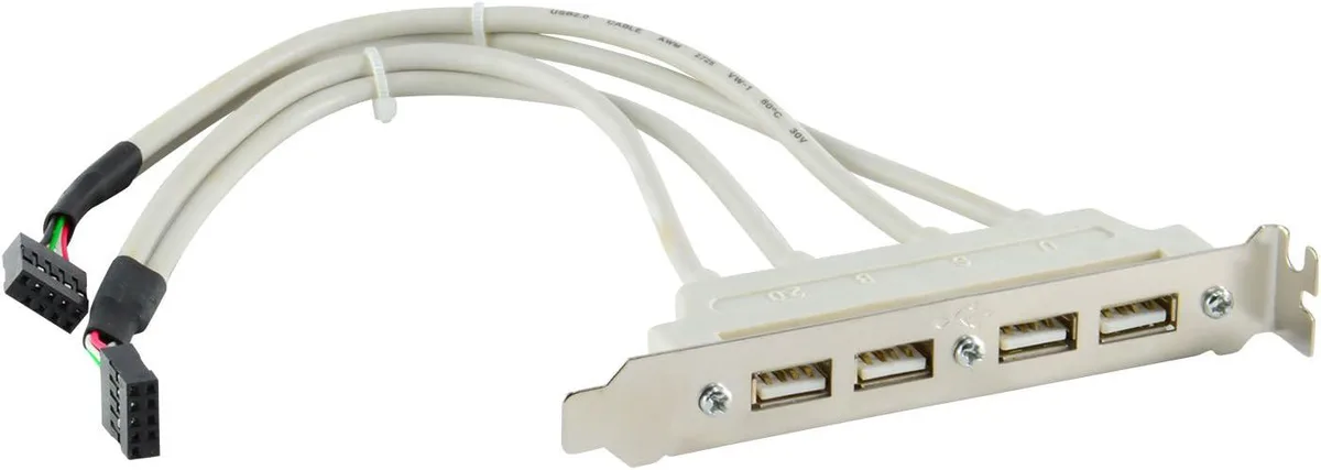 JacobsParts Inc. JacobsParts Inc. 4 Port USB 2.0 Motherboard Rear Panel Expansion Bracket Host Adapter 11 in — product photo