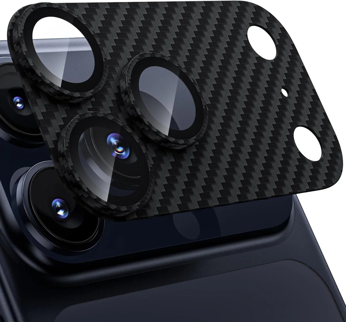 NuoTo NuoTo iPhone 17 Pro Max Camera Lens Protector Carbon Fiber Texture — product photo