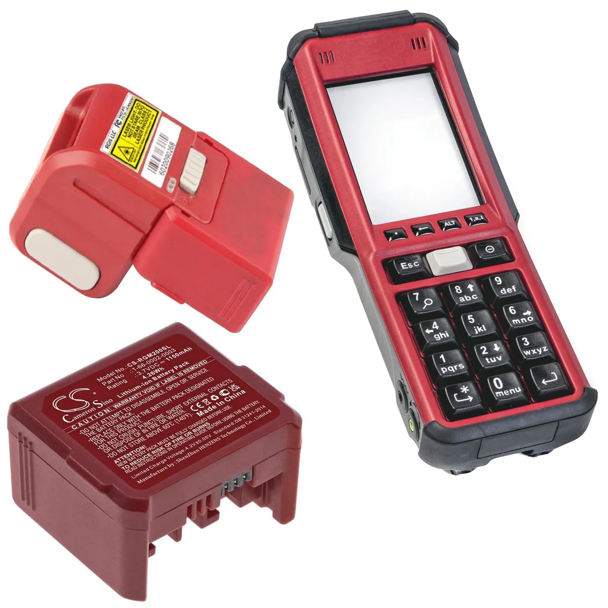 Rectangular replacement battery with plastic casing for Guia RM2