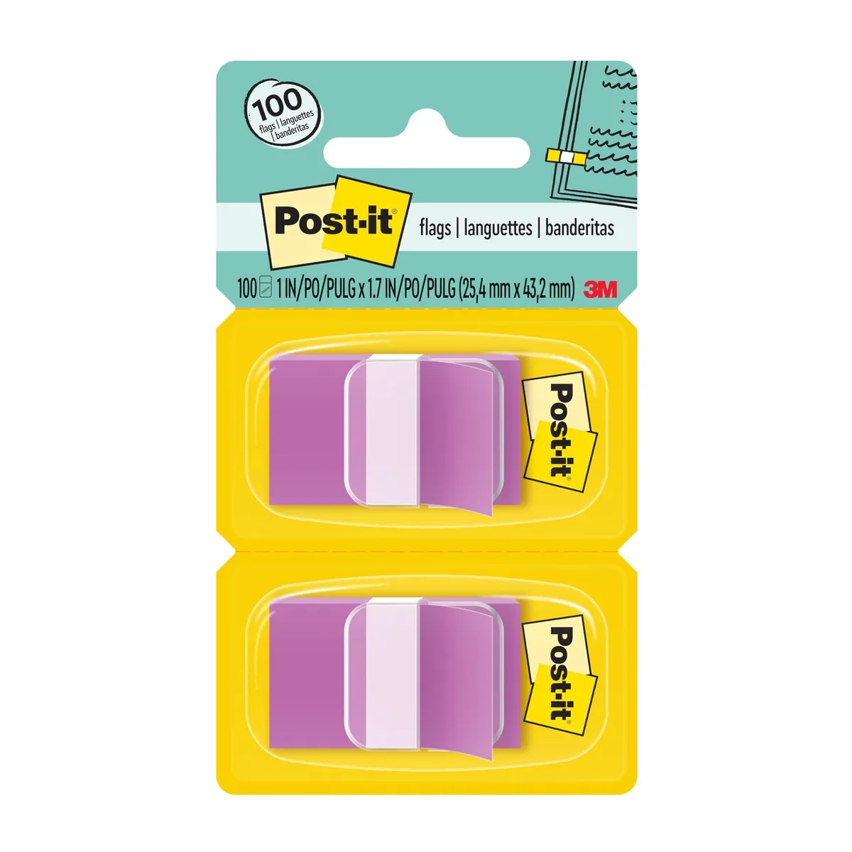 Two purple pop-up dispensers holding small rectangular flags