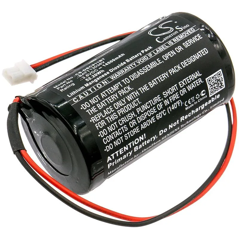 Rectangular replacement battery with green label and connector wires