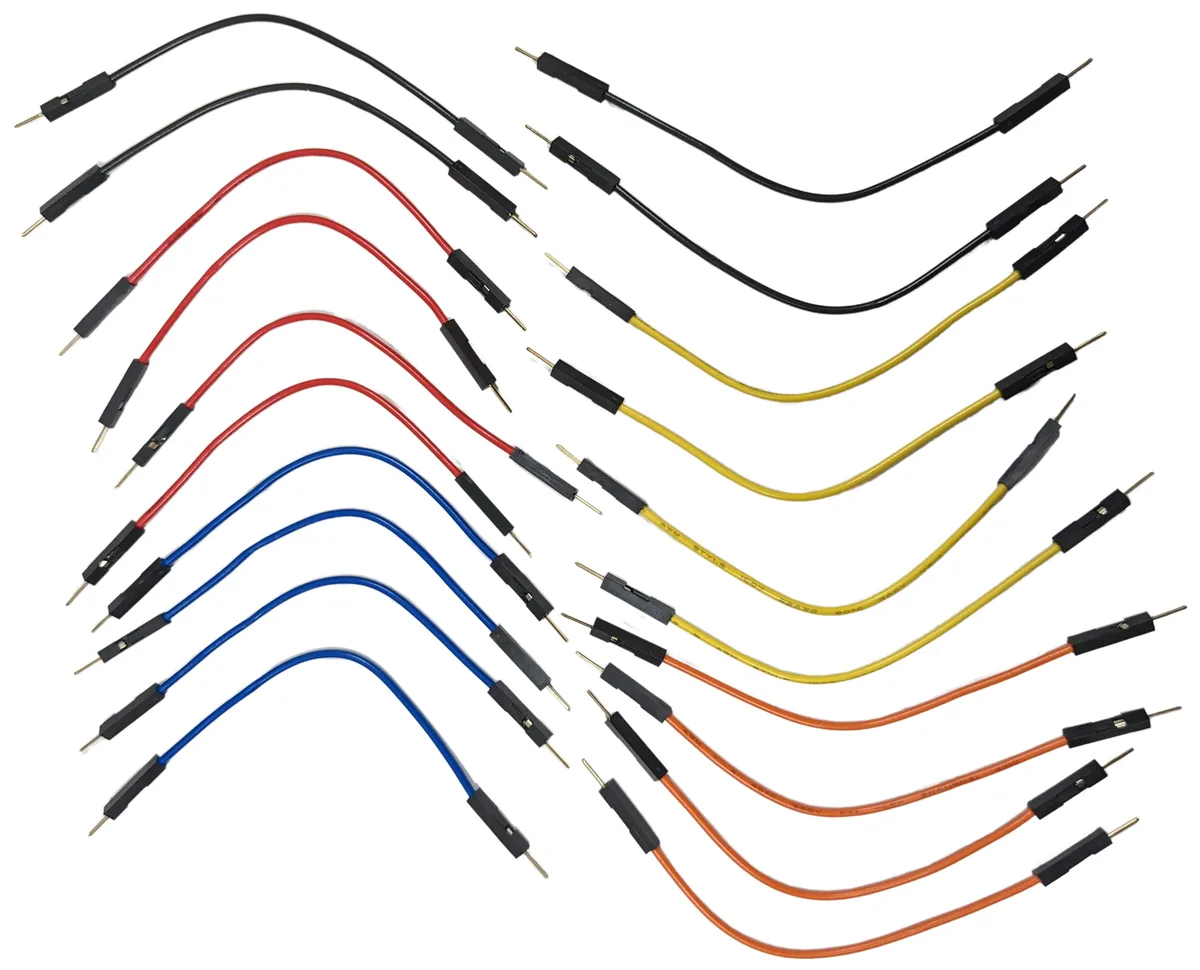 Electronix Express Electronix Express 20 Piece 4" Male to Male Jumper Wires 22 Gauge Assorted Colors — product photo