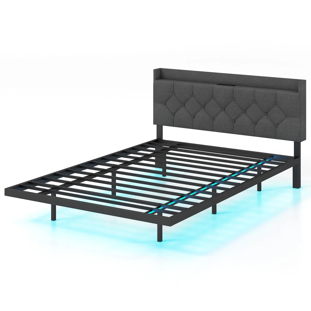 SlickBlue SlickBlue Floating Bed Frame with LED Headboard and Charging Station Full 19 125 5.5 6.5 660 — product photo