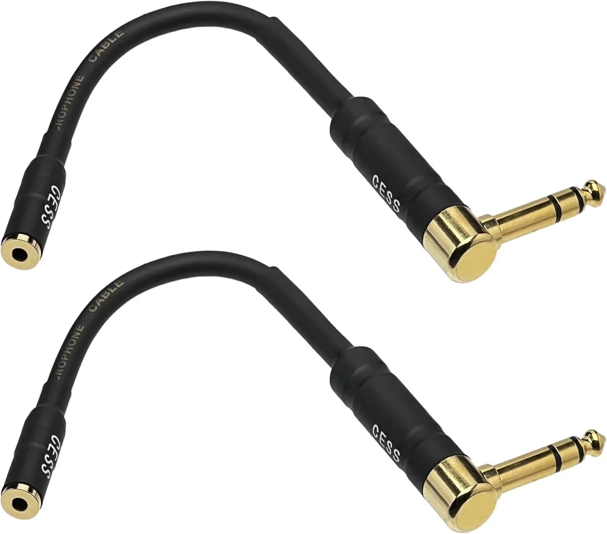 BFKK BFKK CESS-238 Right Angle 6.35mm Male to 3.5mm Female Audio Adapter, 2 Pack — product photo