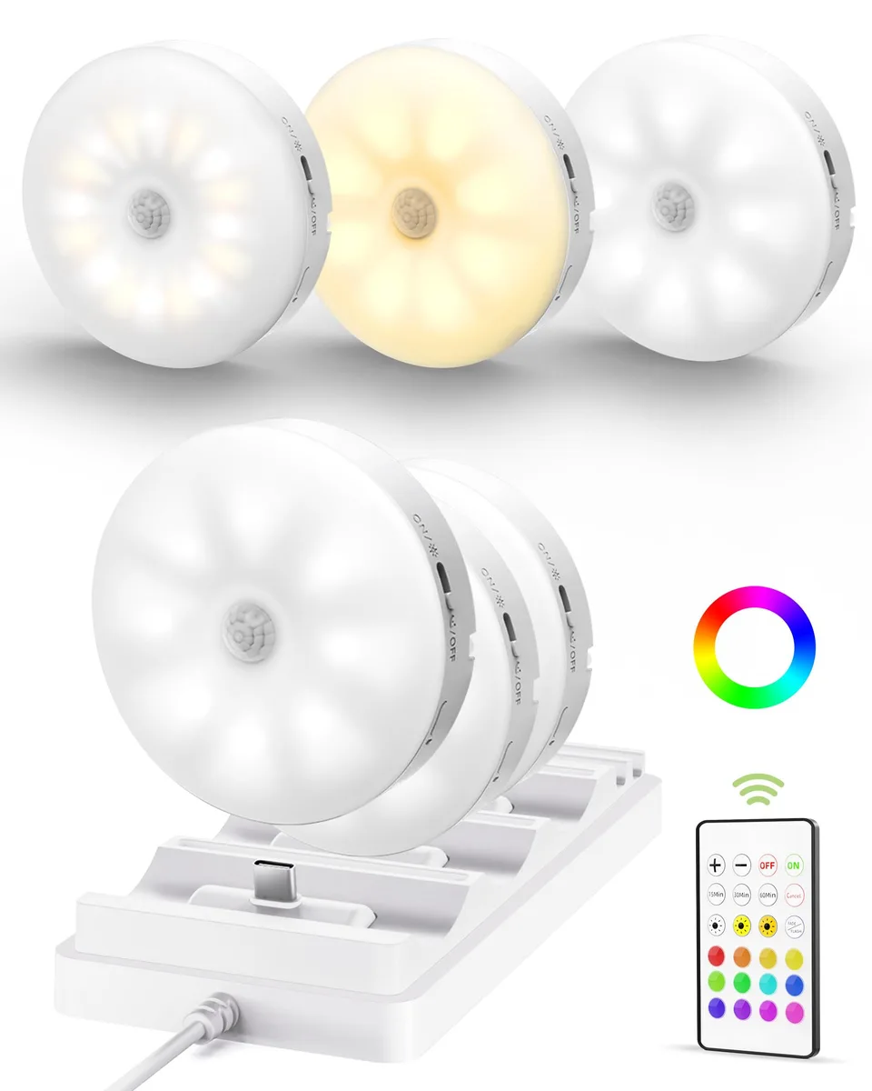  EZVALO Under Cabinet 6 Pack 1000mAh 3 Color Temps 12 RGB — product photo