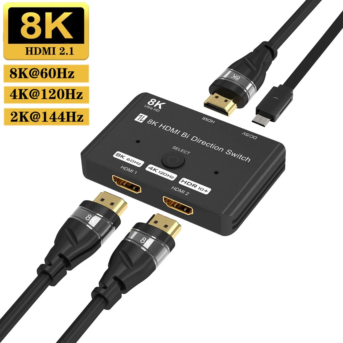 ESTONE ESTONE TJ-A041 HDMI 2.1 Bi-Directional Video Switch 8K 60Hz 4K 120Hz 48Gbps — product photo