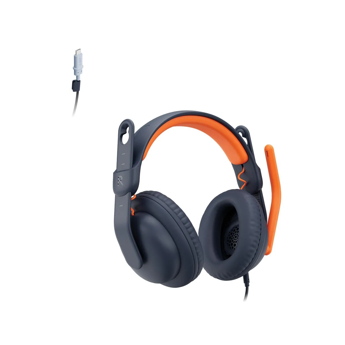  PLANTRONICS Zone Learn Wired Headset, 3.5mm &amp; USB-C, Classic Blue/Orange, 981-001395 — product photo
