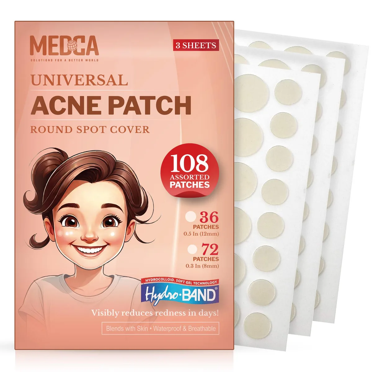 MEDca MEDca Acne Patch Hydrocolloid Bandages 108 Count Two Sizes — product photo