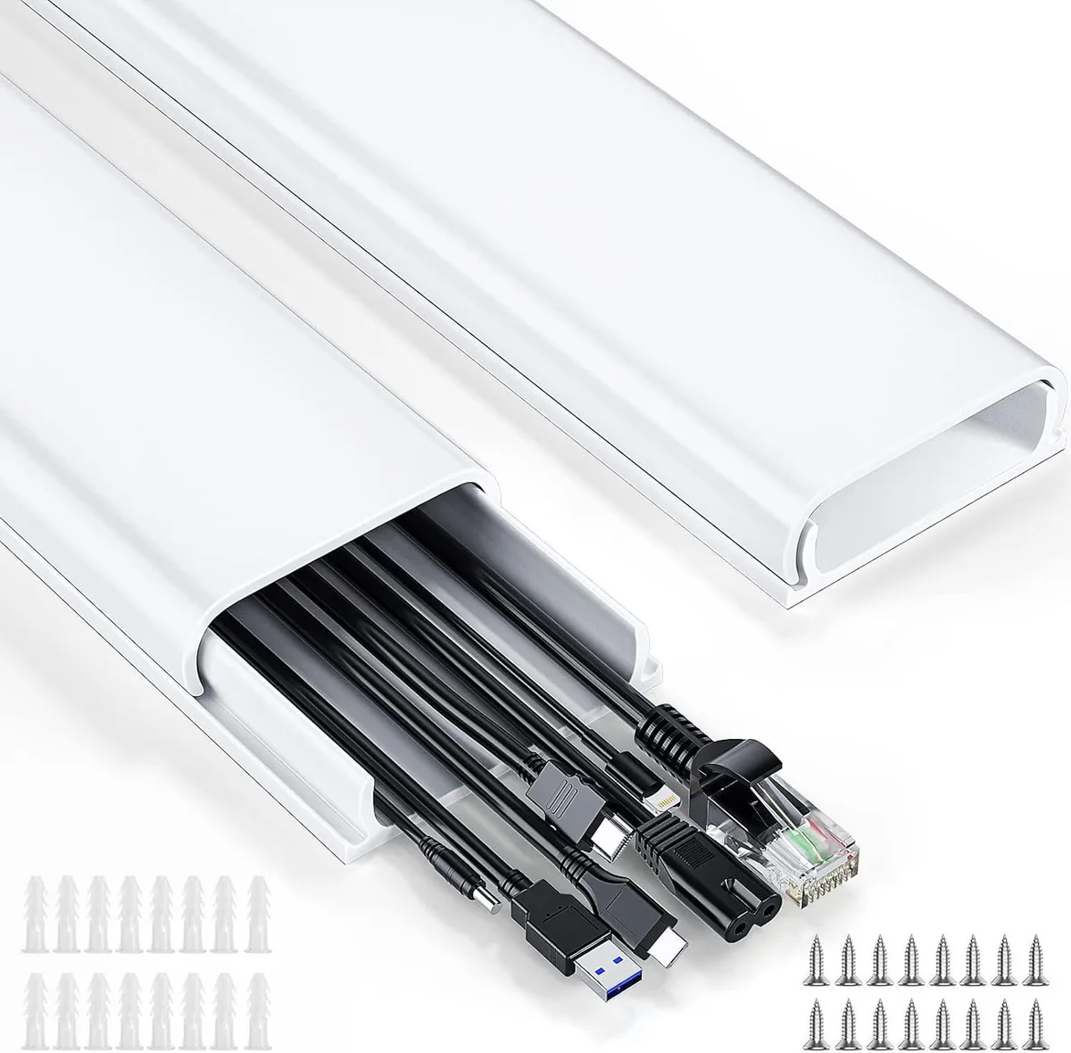 Junchi Junchi cable raceway kit white 4x 15.7in 62.8in total — product photo