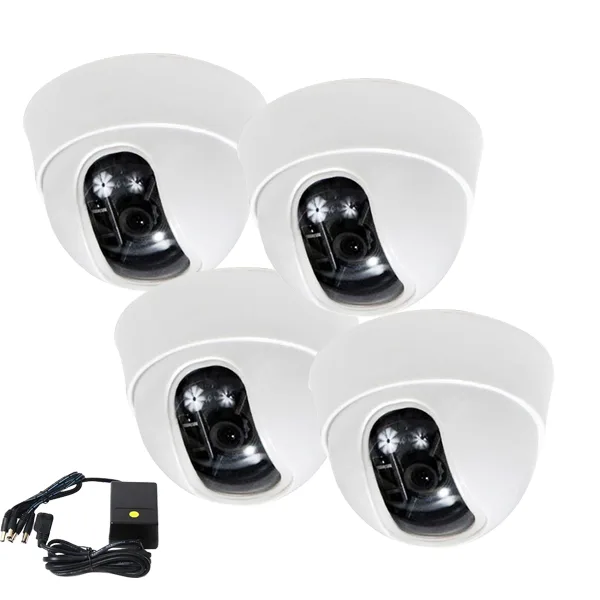 VideoSecu VideoSecu DM52SEK4-N1 4× dome CCTV camera 600 TVL 3.6 mm lens 12 V 500 mA supply — product photo