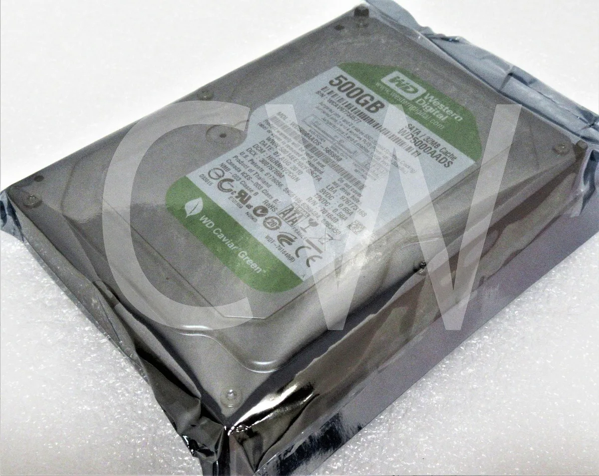 Western Digital Western Digital WD5000AADS Caviar Green 500GB 5.4K RPM 32MB 3.5" SATA internal hard drive — product photo