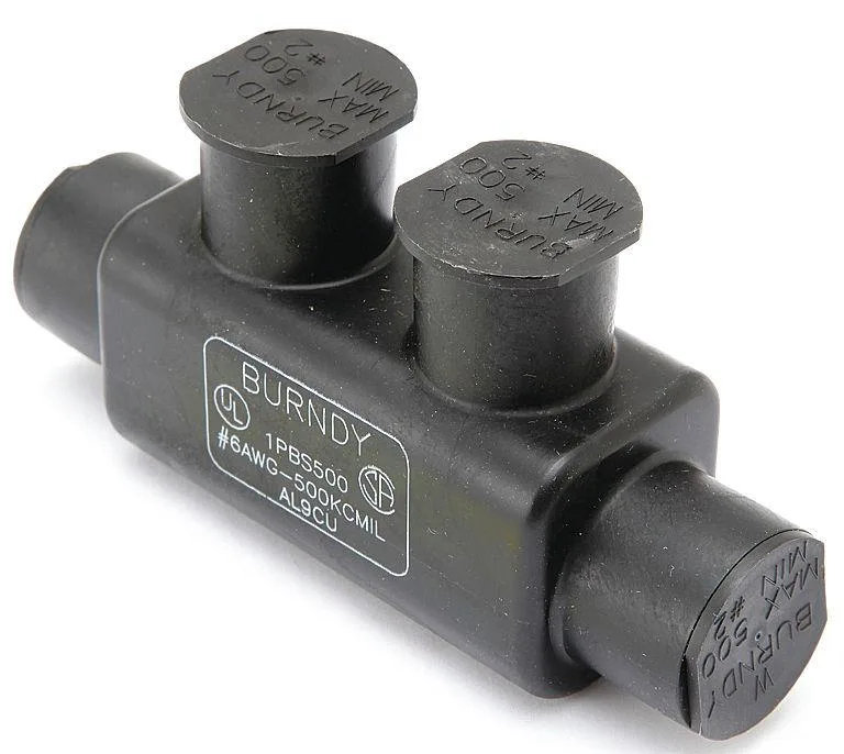 Burndy Burndy UV Rated Multi Tap Connector 6AWG 2 Port In Line Aluminum — product photo