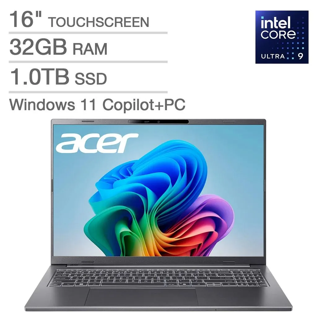 Acer America Acer America Aspire 16 laptop Core Ultra 9 288V 32GB 1TB Steel Gray — product photo