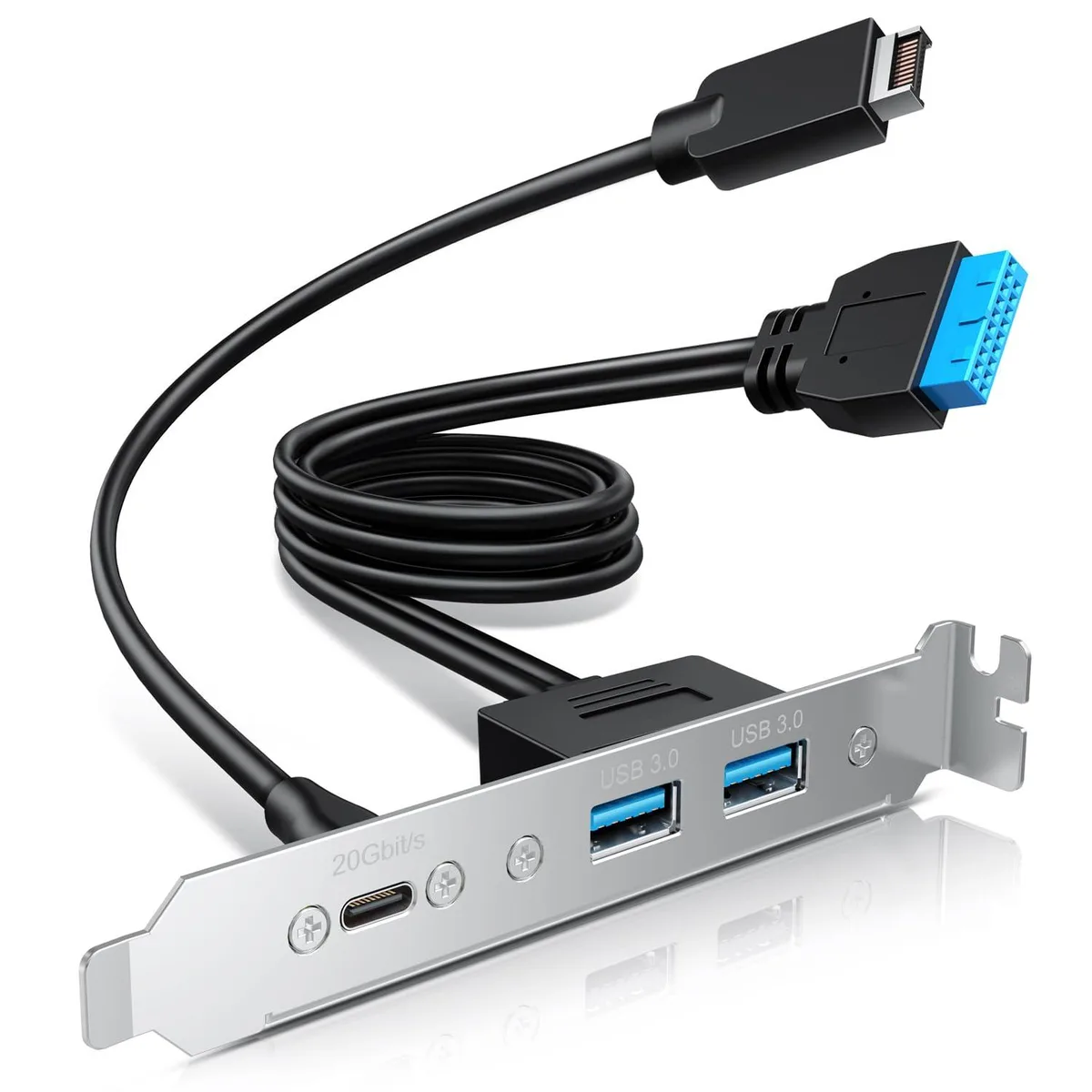  GRAUGEAR G-AD-ETC2A-20G USB 3.2 Gen 2x2 20Gbps Type-C / USB 3.0 Front Panel Cable 60cm — product photo
