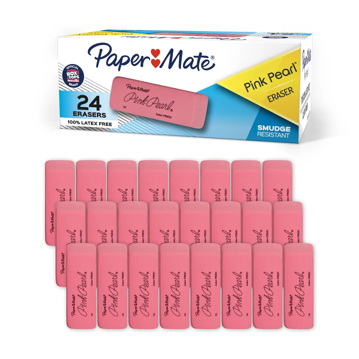 Paper Mate 70520 Pink Pearl Erasers Medium 24 Count — product photo