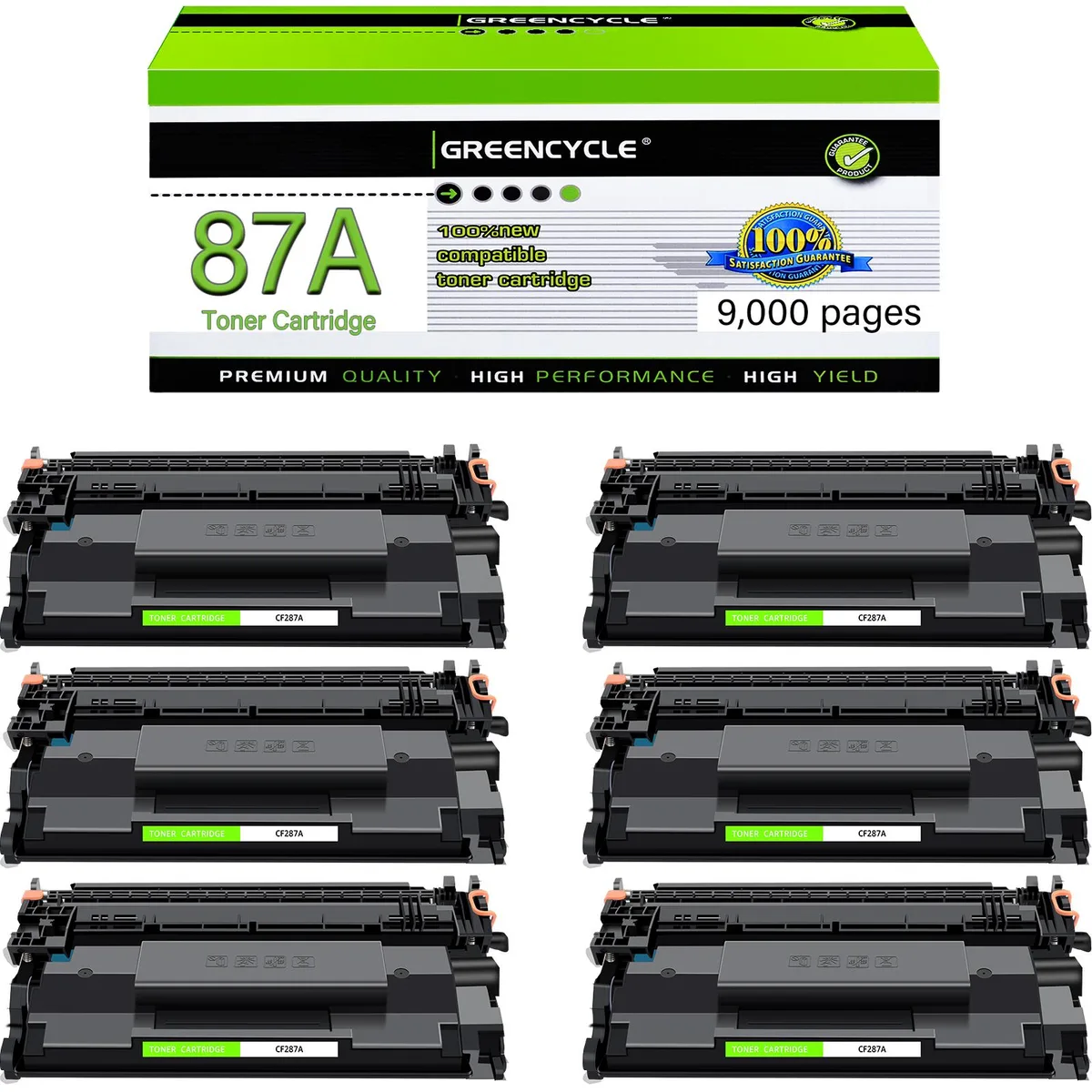 GREENCYCLE GREENCYCLE CF287A toner cartridge 6 pack black 9000 pages — product photo