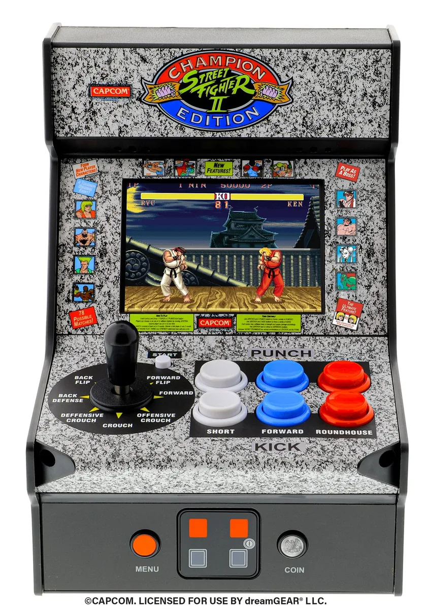  Worry Free Gadgets DGUNL-3283 Street Fighter II Champion Edition Mini Arcade Machine — product photo